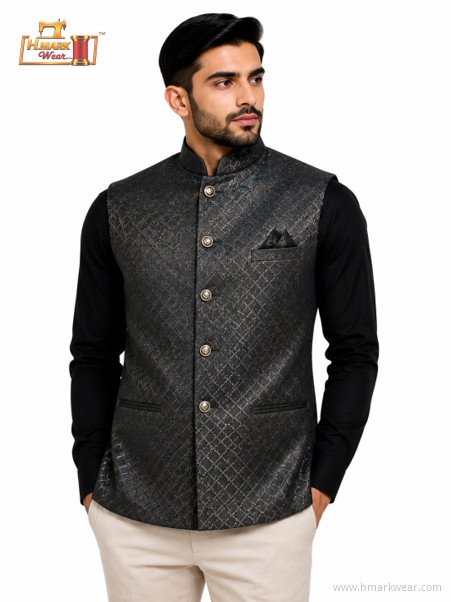 HMARK WEAR Deep Burgundy Patterned Modi Coat