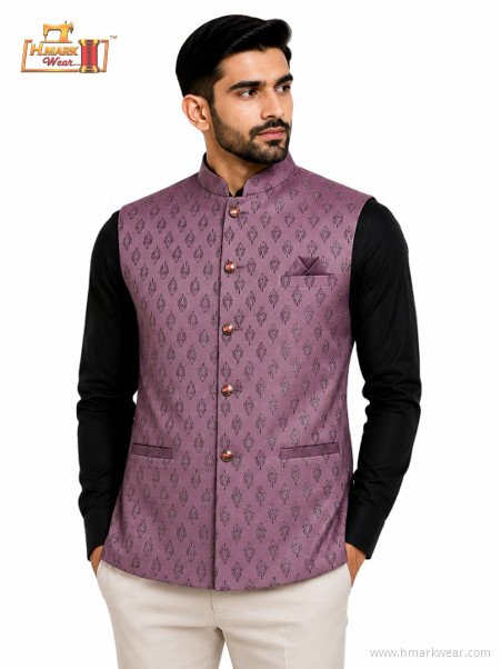 HMARK WEAR Lavender Floral Textured Modi Coat