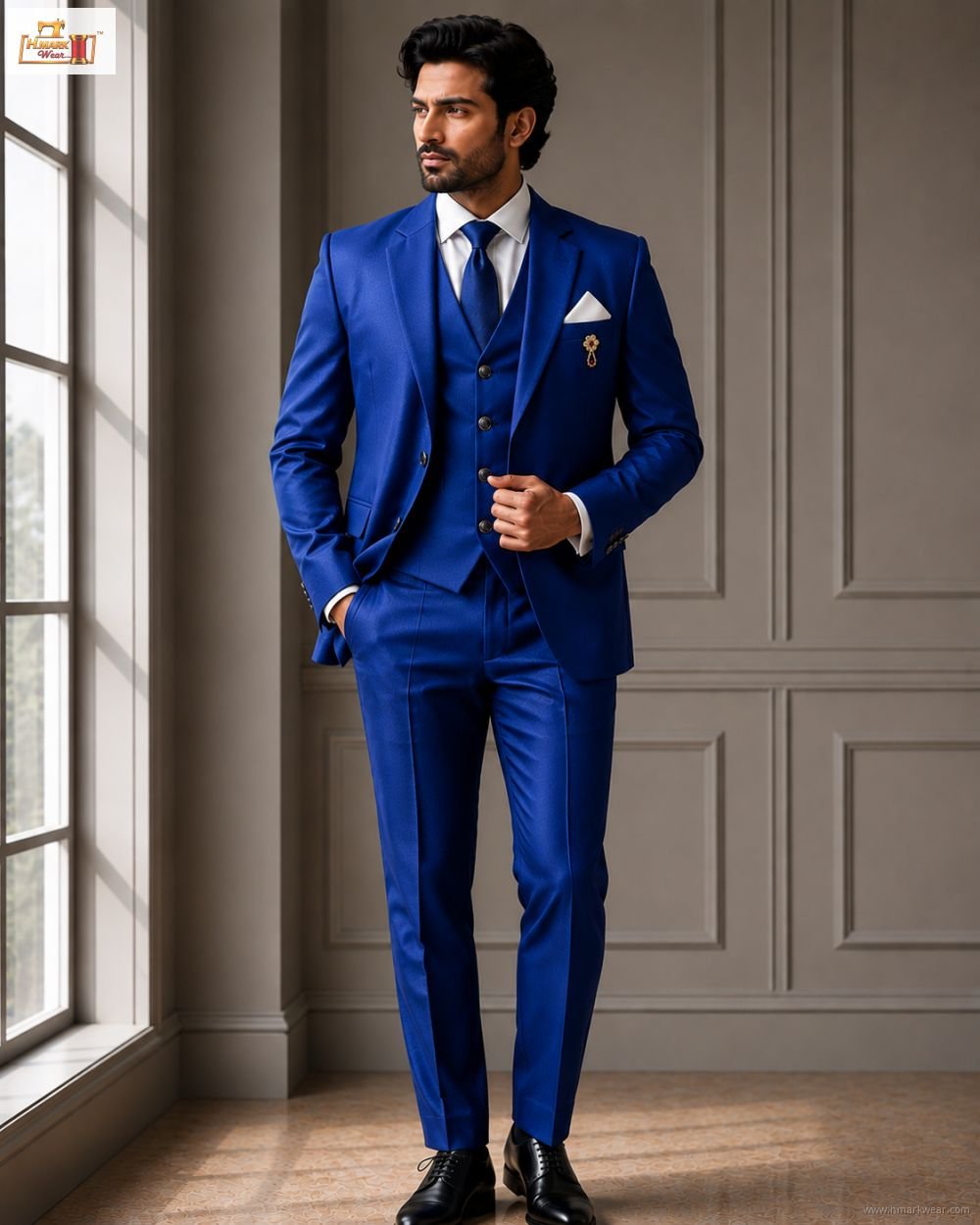 Men's Premium Violet Party Wear 3-Piece Suit Set