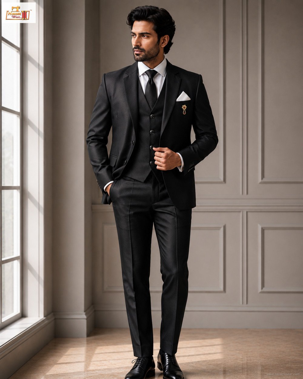 Men's Premium Violet Party Wear 3-Piece Suit Set